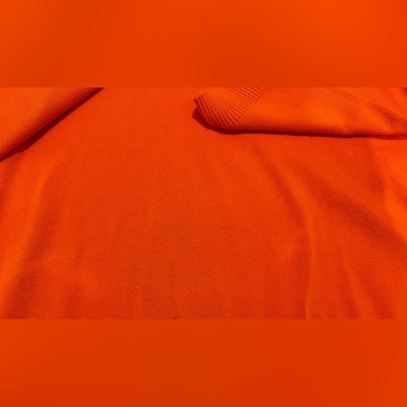 Calvin Klein Tigrillo Bold Orange Long Sleeve V-Neck Sweater (Size L) - Picture 7 of 11